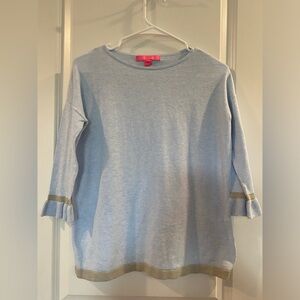 Lilly Pulitzer Light Blue 3/4 Sleeve Top/Light Weight Sweater - Size XXS